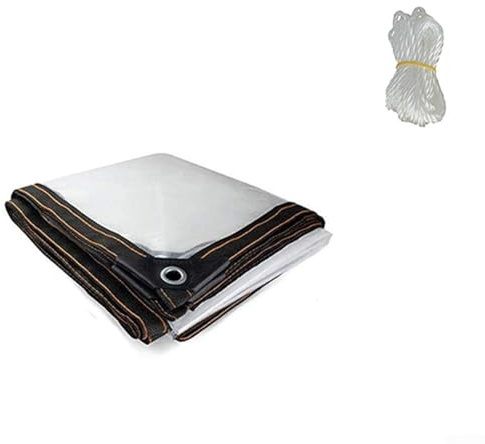 Honseadek Film isolant coupe-vent pour la maison et le jardin, feuille de plastique imperméable avec corde incluse, bâche transparente très résistante pour une utilisation en extérieur (1,5 x 3 m)