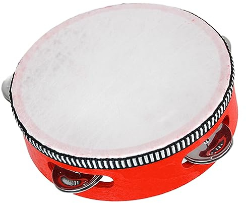 Cryfokt Kinder-Tamburin-Trommel aus Premium-Massivholz, Angenehmer Klang, Musikpädagogisches Instrument für Kinderspielplätze, Familientreffen (20,3 cm/8 Zoll)