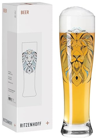 RITZENHOFF 3481919 Bierglas 600 ml - Serie Brauchzeit - Motiv Löwe | Artikelnr. 3481919, Serie Brauchzeit, 1 Bierglas 600 ml, Kristallglas, spülmaschinenfest