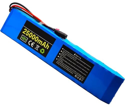 48V 25Ah 13S3P Batería para Bicicleta Eléctrica, con Cargador, Batería De Litio Impermeable para Patinetes(T+DC)