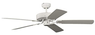 Deckenventilator Potkuri weiß, Flügelfarbe wählbar, [Flügelfarbe]:Weiß