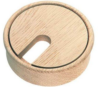 Oak Maple Beech Desk Tidy Cable Grommet - Laquered or Unlaquered. (Maple Laquered, Wood)