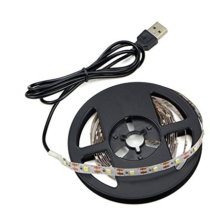 Renohef Lampade a led USB,5V 3528 5 metri 300 Leds Strisce led bianco caldo con cavo USB,Retroilluminazione per laptop desktop per TV, illuminazione per cucina,illuminazione a corda non impermeabile