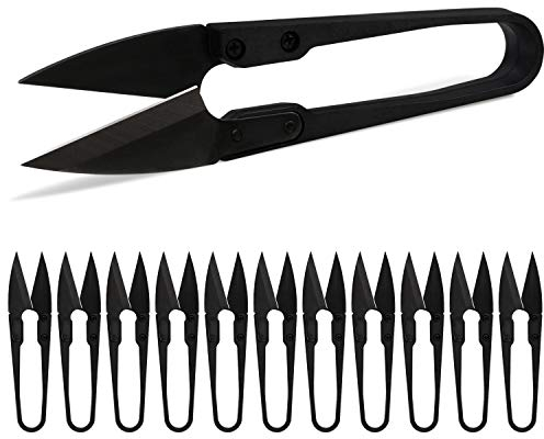 Anley Ensemble de ciseaux de couture de 10,2 cm – Pince à couper en acier au carbone – Coupe-fil léger – Mini pince à broder portable pour bricolage, fournitures ménagers (12 pièces, noir)