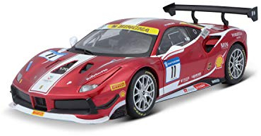 Bburago - Ferrari 488 Challenge 2017 Formula Racing - Realistisches Modellauto im Maßstab 1:24, offiziell von Ferrari lizenziert, empfohlenes Alter 3+ Jahre