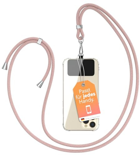 EAZY CASE - Handykette Universal [KOMPATIBEL MIT JEDEM Handy] - Handyband & Schnur zum Umhängen - Handyhülle mit Kette - Handy Umhängeband - Phone Strap Schnur - Lanyard Handy Kordel - Phone Chain