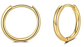 Creolen Gold Damen, Klein Ohrringe Gold Creolen (8mm,10mm,12mm) für Damen Herren Mädchen | Helix Gold Schlafen Ohrringe Creolen Knorpel Tragus