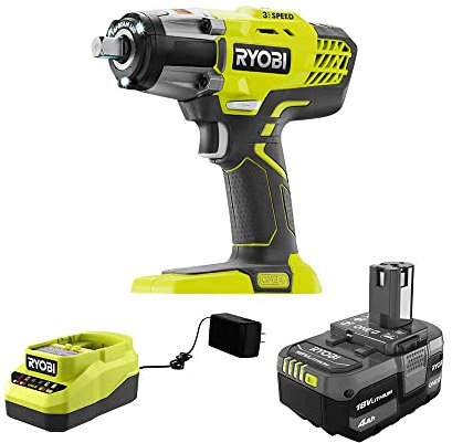 Ryobi i RYOBI P261K1 ONE+ Clé à chocs sans fil 3 vitesses 1,27 cm avec batterie 4,0 Ah et chargeur 18 V