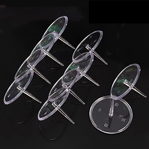 100 Pieces Cake Flower Nails Cupcake Stand Trays Plastic Cake Flower Lifters Plastic Flower Nail Plastic Cake Decorating Flower Lifter Stand Piping Flower Needle Nail(Round, Transparent)
