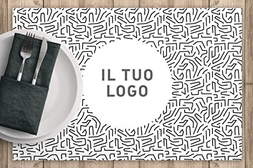 Tovagliette in carta monouso personalizzate con il logo del tuo locale o del tuo evento (Grafica B, 500)