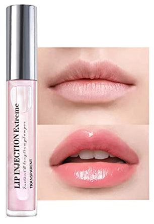 Lip Plumper Lip Gloss, Lip Maximizer Balm Plumper Lip Extreme Volume, Healthy Enhancer Hydrated Lips, Moisturize, Eliminate Dryness Wrinkles Enhances Plump Gloss (Clear Pink Color)