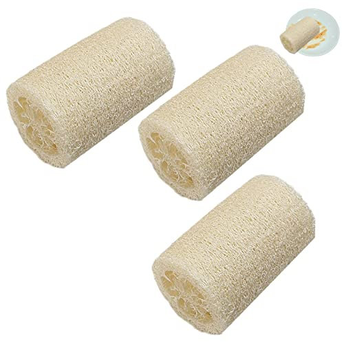 astound Luffa Spugna per stoviglie | Confezione da 3 body Scrubber – 10,2 cm naturale vera spugna egiziana doccia luffa per la cura quotidiana in bagno spa