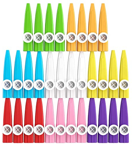 32 pcs 8 Colors Plastic Kazoos Musical Instruments for Party, Early Childhood Education Gifts, Perfect for Fun Gathering & for Over 3 Years Old Kids Gift Price Party Favor Gift Bag Fillers