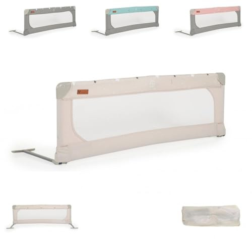 Cangaroo Bettschutzgitter Leinen 130 cm Bettgitter Rausfallschutz Front klappbar beige