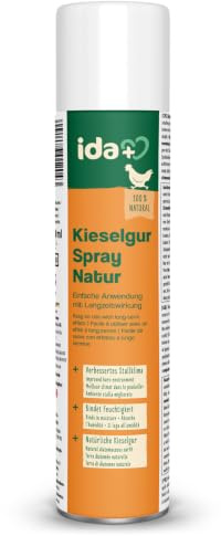 Ida Plus – Kieselgur PUR Spray Natur 400 ml – Kieselgur für Hühner & Wachteln – in praktischer Sprühdose zur einfachen Ausbringung – Kieselerde für ihren Hühnerstall & Garten - Kieselgur Pulver