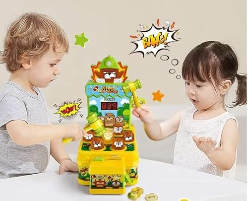Marco Paul Arcade Candy Grabber Machine Coin Machine Game Sweet Grabber Arcade Machine Stocking Fillers American Sweets Boys Toys Girls Toys (Whack a Mole)