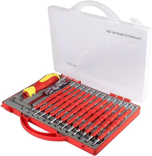 Dytabepl Set di cacciaviti elettricisti isolati da 26 pezzi, 1000 V, con valigetta