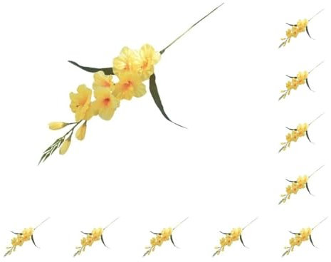 NeaxgeandX 10 Set künstliche Gladiolen, lebendige künstliche Blume für Zuhause, Büro, Festival, Gelb, 65 cm