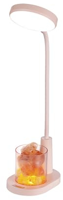 Kabellos Schreibtischlampe, LED Tischlampe Dimmbar,Touch Dimmbar Tischlampe, mit RGB colorful gradient,4 Modi, 3 Lichthelligkeitsstufen USB Aufladbar, 360°Flexibler Schwanenhals Tischleuchte (Rosa)