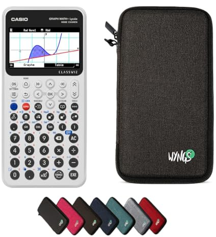 Casio Graph Math+ inkl. WYNGS Schutztasche Dunkelgrau - Grafikrechner - Basic Set