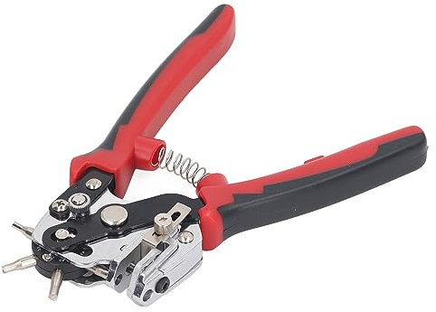 Leder-Lochstanzer, 6 Löcher, um 360 Grad Drehbar, Drehbare Lochzange für Gürtel, Uhrenarmbänder, Handtaschengurte, Robuster Rotationsstanzer, Mehrere Lochgrößen Herstellen