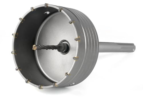 BINOTA 125 mm Schwerlast-Betonbohrkrone – Hartmetall-Kernbohrer mit SDS-MAX-Aufnahme (220 mm) & Kreuz-Zentrierbohrer – für Beton, Ziegel, Mauerwerk, Stein