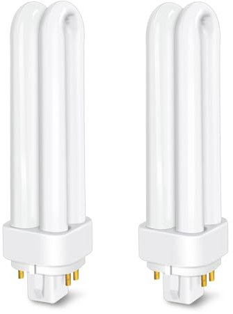 Akynite 13W Energy Saving 4 Pin Compact Fluorescent Lamp, CFL G24q-1, 840 Cool White 4000k, 850LM, 2U Shape, AC 220-240V, 2pcs