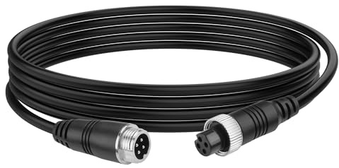 YACSEJAO Cavo di prolunga M12 4 pin per telecamera di retromarcia CCTV, camion, rimorchio, camper, autobus, veicolo, sistema di monitoraggio di emergenza (2 m/6,6 FT)
