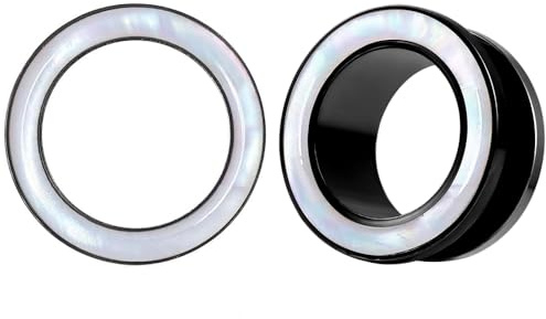 Vankula Ohr Tunnel 1 Paar Double Flared Flesh Plugs Muschelschale Edelstahl für männer damen Ohrpiercing Gestreckte Schmuck 6mm bis 16mm