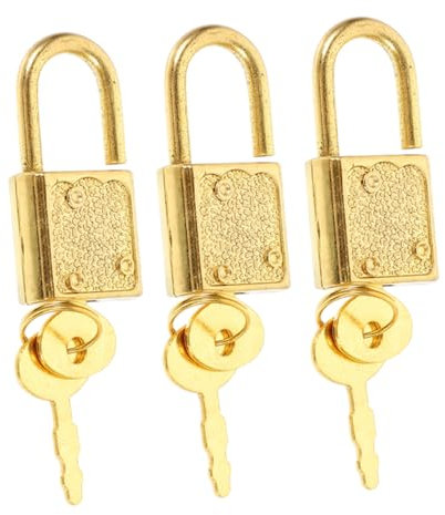 ifundom Wooden Box Padlock Set Mini Locks Treasure Box Container Padlock Latch