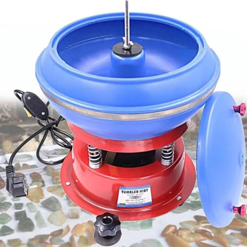 ZHLINGQ Polisseuse Vibrante De 8/12/17 Pouces, Machine à Polir Les Pierres, Machine à Polir Les Bols Vibrants pour Roches, pour Le Meulage Et Le Polissage des Surfaces des Pièces,3.5L/0.92gal