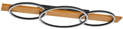 Lindby LED Deckenleuchte Galad dimmbar (Modern) aus Holz (3 flammig,) - Lampe Deckenlampe Wohnzimmerleuchte