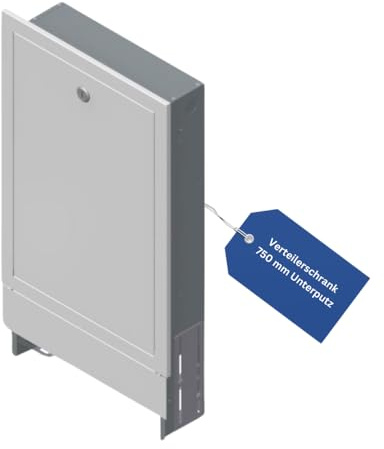 BADfabrik24 Verteilerschrank Unterputz 750 mm – lackiert, Stahlblech, Tiefe verstellbar – Flache Installation für saubere Elektroverteilung