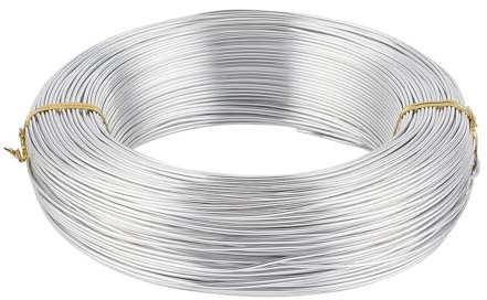 JHSDHYD Aludraht 500 g 0,8/1/1,2/1,5/2/3/2,5/3,5/4 mm Aluminiumdraht, biegsamer Schmuckdraht, Zubehör for die Schmuckherstellung, DIY-Halsketten, Armbänder, Basteln(Silver Color,4mm 16m)