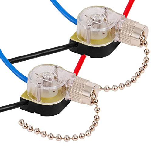 Sirxlevcy Lot de 3 Interrupteurs de Ventilateur de Plafond ZE-110 Interrupteur de Ventilateur 3 Voies Interrupteur de Ventilateur de Plafond ChaîNe de Traction Remplacement ()