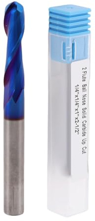Kugelnasen-End, 1/4 Zoll Schaft CNC-Router-Bits mit nano blauer Beschichtung, Karbid-End für Kunststoff-Holz-und Aluminium-Fräs-Gravier werkzeuge