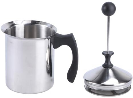 SHINEOFI Espumador de Leche Manual Batidora de Leche para Capuchino de Acero Inoxidable Herramienta para Espumar Batidora de Manual Hogar