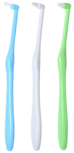 Tuft Zahnbürste, Einbüschelzahnbürste, 3 Stück,spitzen/runden/flachen Borsten, Einbüschelbürste, Trimm Getuftet Bürste für kieferorthopädische Zahnspangen Brücken Detail Reinigung