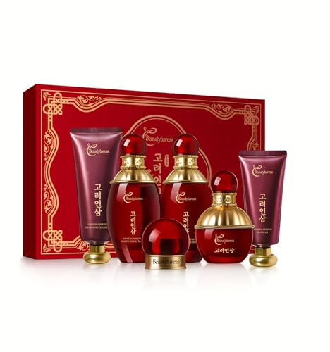 Ginseng Facial Kit for Women - Deep Moisturizing & Nourishing Anti Aging Skin Care Set - Ideal for All Skin Types, Perfect Gift for Holidays & Birthdays & Christmas - Hypoallergenic Face Care