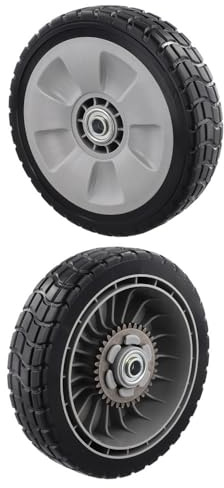 Gettimore Ruote per tosaerba Honda HRR216 HRS216 HRT216-8 pollici diametro pneumatico, larghezza 2 pollici, foro 1/2 pollici - Set ruota anteriore e posteriore con kit di trasmissione 2 ruote