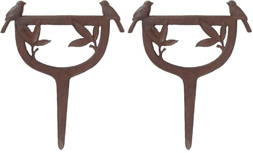 Esschert Design Schuhschaber, Schuhkratzer mit Vogelmotiv aus Gusseisen, ca. 27 cm x 1,6 cm x 34 cm (Packung mit 2)