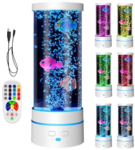 Sensory Bubble Light - Interactive Water Column Illumination, Soothing Visual Stimulation Ornament, Transparent Standing Lamp Design | Cabinet Table Ambient Night Glow for Children Adults Area