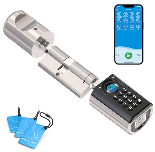 WELOCK U41 PRO Elektronisches Türschloss Fingerabdruck mit Code,Karte&APP | WiFi,Alexa(Benötige welock wifibox)Fingerabdruck Schloss Haustür,Europrofil-Schließzylinder für 50-100mm Tür,Smart Lock IP65