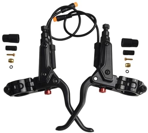 NbgrvB Palanca de freno hidráulica para bicicleta eléctrica, corte de alimentación de 3 pines, aleación de aluminio para motor Bafang Hall, compatible con manillar de 22 mm, par negro