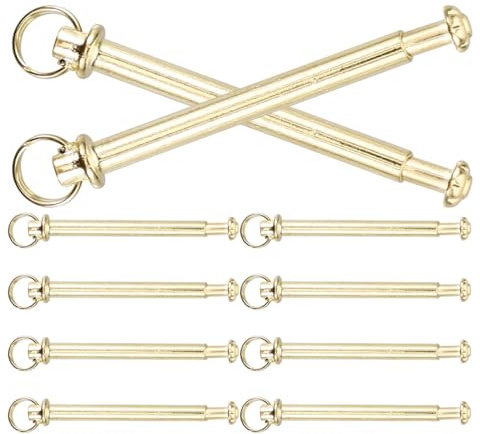 SHINEOFI Set da 10 Pezzi Perni Rivettati Placcati in Metallo con Anello per Riparazione Ventagli Pieghevoli, Accessori Ricambio Compatibili Varie Misure per Manutenzione Ventagli Manuali