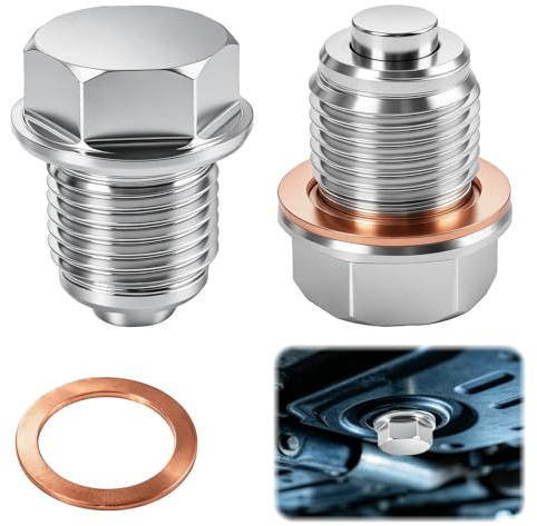 2 PCS Tornillo Tapón, Carter Drenaje, Tapón Aceite, Rosca M16x1.5, En Aleación de Aluminio, Incluye Arandela de Sellado, para El Cierre Y Drenaje del Carter de Aceite del Motor de Vehículos