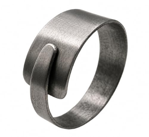 Antica Fucina Rho® Anello Regolabile in Titanio Puro | Fine ed Essenziale – Spessore del metallo 0,8 mm | Lavorazione Artigianale - Creato a Mano in Italia | per Uomo e Donna | Unisex | mod. ASSIRO