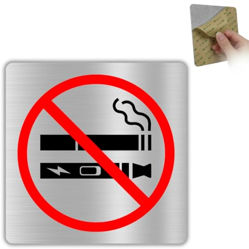 LEIASA | Cartello Vietato Fumare e Svapare - 10x10 cm - Alluminio - No Vape | Adesivo Non Fumare, Targa Divieto di Fumo, Segnale E-Cig Spenta, Insegna Vapore Proibito, Placca Niente Vaporizzatori