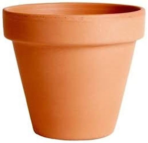 Vaso in terracotta artigianale di diametro 13 cm, con finitura liscia, design classico per decorazione di interni ed esterni. Ideale per piante di medie dimensioni.