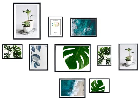 CHELY INTERMARKET MOD312 Marco Fotos PVC Decorativo Moderno Ligero Estilo Minimalista Ideal Certificados Cuadros Decoración Oficina Pared Vertical Color Negro Versátil 10 Unidades